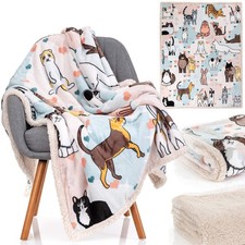 Cat Blanket - 28 Cute Feline Companions on a Sumptuously Soft 50x60 Inch Thro...