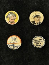 4 VTG PINS -- GOOD HUMOR, PEP, PROHIBITION JIM CHIMP