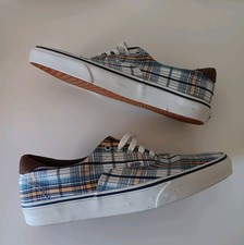 VANS ERA 59 Plaid & Leather Navy/TrWT Men's Size 10.5 Brand New With Box