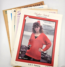 Patterns to Crochet Sweaters Lot of 5 Vintage Leaflets