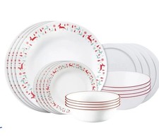 Corelle 20pc Be Merry Dinnerware Set Reindeer & Snowflakes - NEW SEALED 
