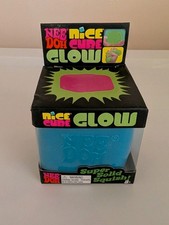 NeeDoh Nice Cube Glow Super Solid Squish Glows in the Dark Blue