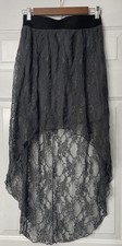 Love Kisses Floral Lace Grey Skirt Size XL Built in Under Skirt Whimsigoth Y2K