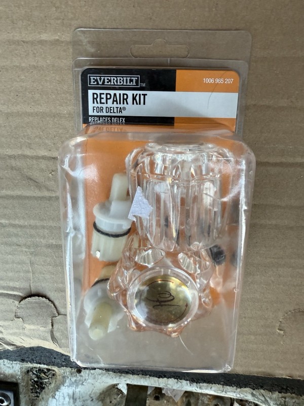Faucet Rebuild Kit for Delta 2-Handle Sink in Clear Acrylic