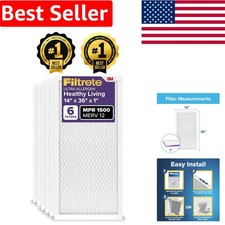 14x36x1 MERV 12 Air Filter 6-Pack - Allergy-Friendly Electrostatic Cleaners