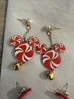 Disney Mickey Mouse Candy Cane Peppermint Swirl Dangle Earrings Holidays — photo 2