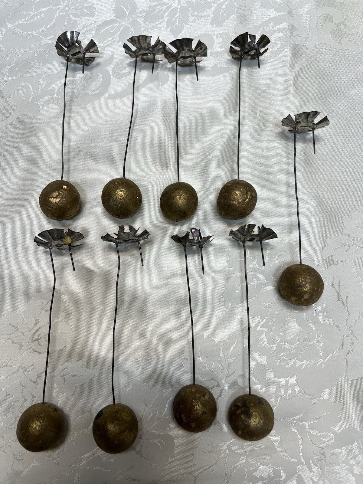 9 Antique Weighted Victorian Christmas Tree Candle Holders Counterweight Lights