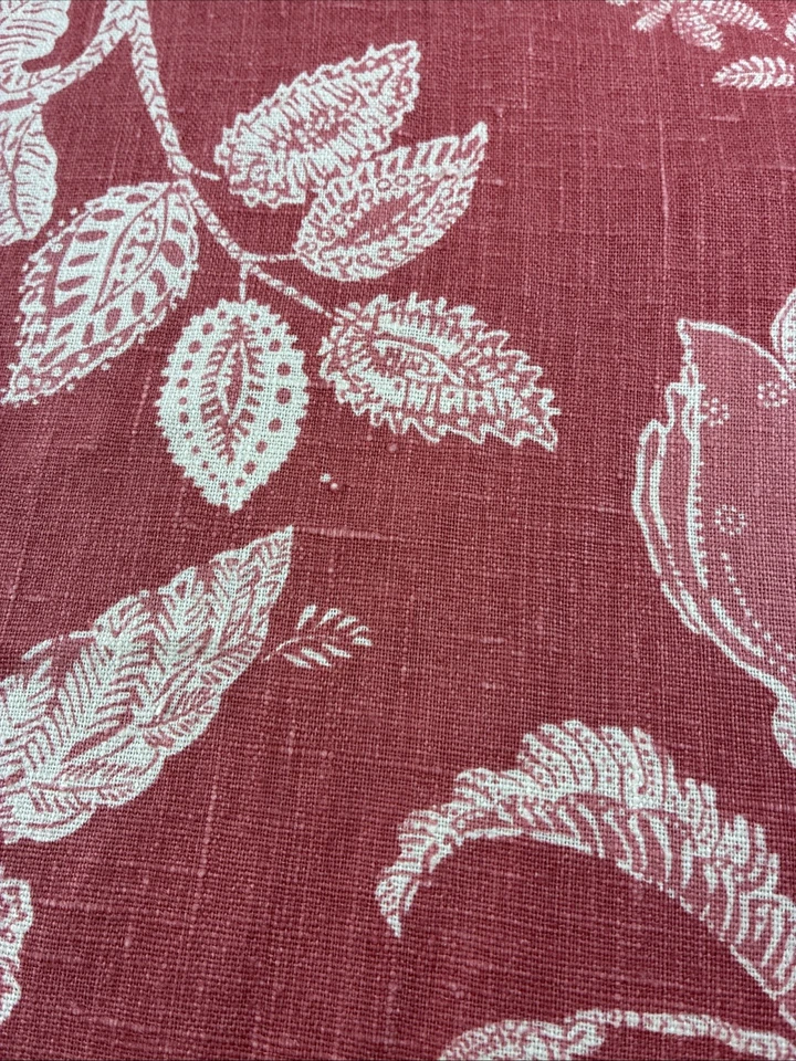 Collier Campbell Batik Tree Linen Fabric 2004 England Red 4 Yards X 55” FabriCut - Image 2 of 4