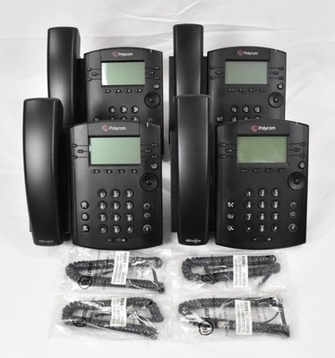 Lot of (4) Polycom VVX 310 IP Display Speakerphones
