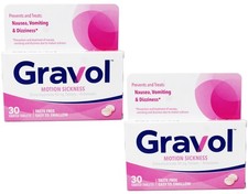 Gravol Motion Sickness Relief Prevention Travel Essentials 50 mg 30 Count 2 Pack