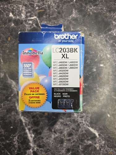 BOX MIT 2 ORIGINAL BROTHER SCHWARZE TINTENPATRONEN MIT HOHER ERGIEBIGKEIT - LC203BK XL - EXP 2/25