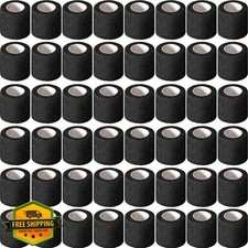 Treela 48 Pack Self Adhesive Wrap Bandage, 2"x5yd, Black Athletic Tape