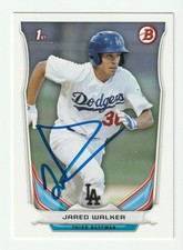 Jared Walker Signed 2014 Bowman Draft Card DP130 Auto LA Dodgers Autograph COA