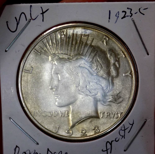 PEACE SILVER DOLLAR 1923 S NICE FROSTY UNC BETTER DATE 90% SILVER DOLLAR