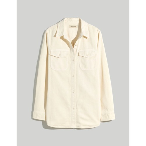 MADEWELL Cream Bone Garment Dyed Twill Shirt Jacket Women's Size 2X Plus Size - Picture 8 of 8