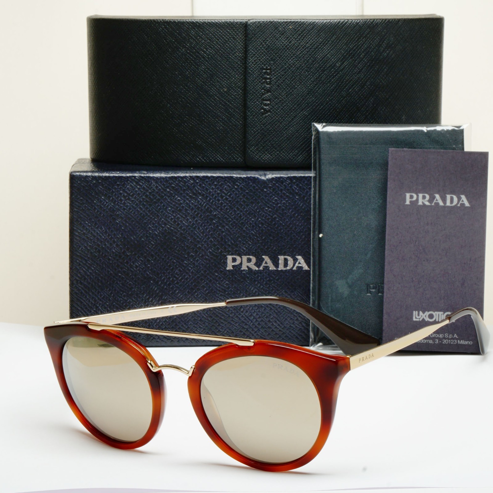 Prada Sunglasses 2016 Cinema Brown Gold Mirror PR23SS SPR 23S USE-1C0 230126