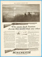 1917 Winchester Model 12 and 97 Shotgun Duck Hunting Theme Antique Print Ad