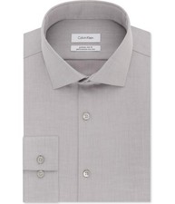 Calvin Klein Non-Iron Dress Shirt Grey 14" Neck 32"-33" Sleeve