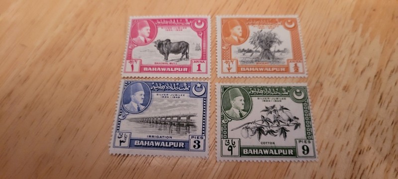 Vintage 1949 Bahawalpur Pakistan Stamp Set Silver Jubilee Complete Original Pack