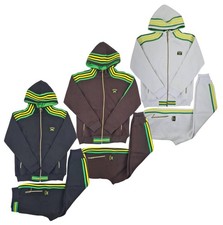 Time Is Money Mens Jamaican Tracksuit Set Hoodie and Joggers Streetwear