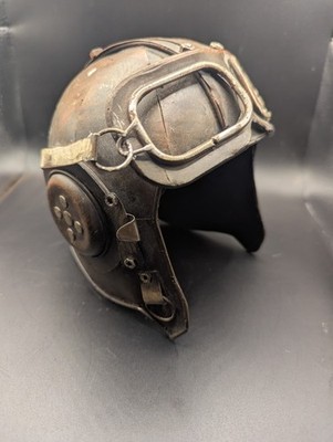 Vintage Decorative Metal Pilot Helmet Aviation Gift Idea For Flying Rustic Hat