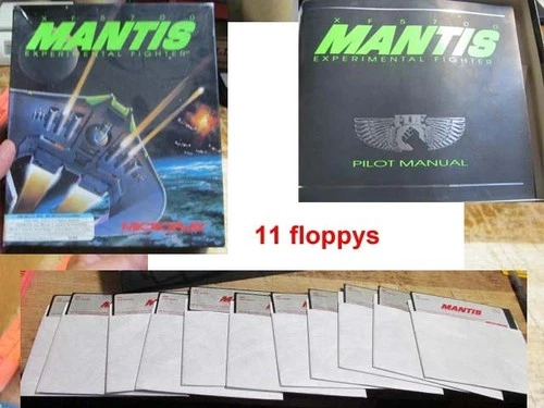 XF5700 Mantis PC Game 11 Floppy Disk & Pilot Manual Microplay
