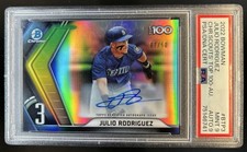 2022 Bowman Julio Rodriguez Scouts' Top 100 Chrome Auto RC #/50 Mariners PSA 9/9