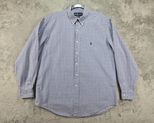 Vintage Polo Ralph Lauren Claasic Fit Button Down Shirt Mens L Plaid Long Sleeve