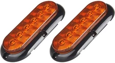 cciyu 2x 6 Inch Oval LED Trailer Tail Lights 10 LED Trailer Truck Brake RED 6" O