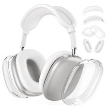 Silicone Case Cover for AirPods Max Headphones,Clear Soft TPU Ear Clear White-T
