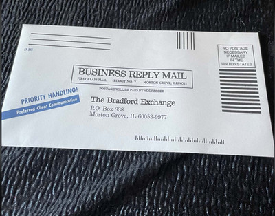 Bradford Exchange Original Mailing Envelope Morton Grove IL Priority Permit 7