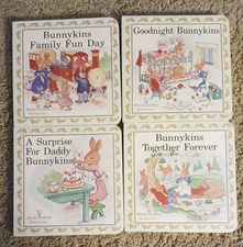 Bunnykins Set of 4, Royal Doulton Excellent Condition Smoke & Pet FREE 