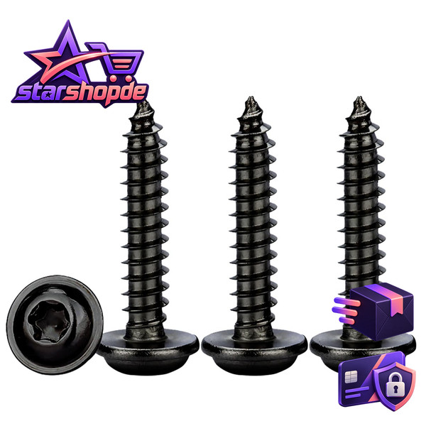 Drenky Blechschrauben Selbstschneidend Schwarz,M4X16Mm Torx Schrauben 50 StüCk-image