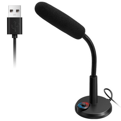 RGB USB Condenser Microphone, Plug & Play Desktop PC Mic with Mute Button, Fl...