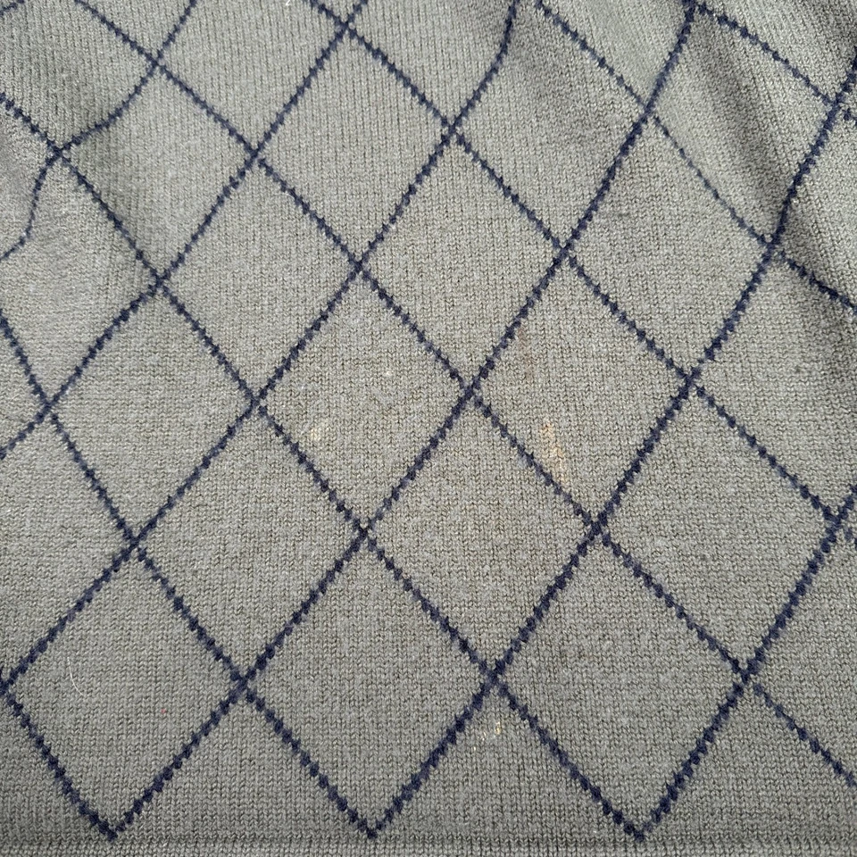 Trader Bay Men's Argyle Sweater Size M Merino Wool Acrylic Green Long Sleeve - Image 3 of 4