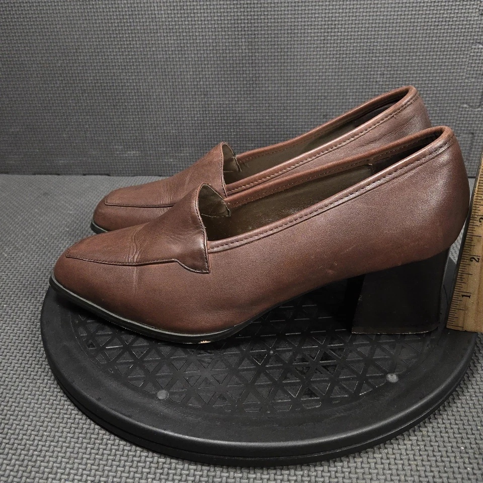 Туфли Bellini женские размер 9,5 коричневые кожаные мокасины туфли-лодочки на блочном каблуке с квадратным носком - Изображение 3 из 4