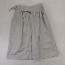 Vintage Happy Legs Gray Pleated Midi Skirt D-Ring Wrap Waist Made in USA Size 9