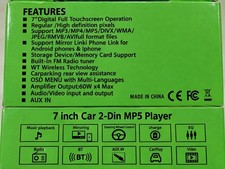 Car Mp 5 Player With 7inch Touch Screen And Camera