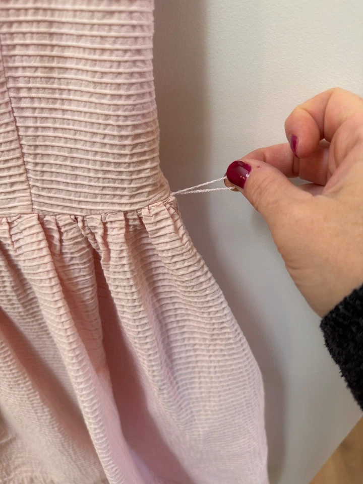 Polo Ralph Lauren Girls Pink Textured Sleeveless Button Front Dress Size 14 - Image 3 of 4