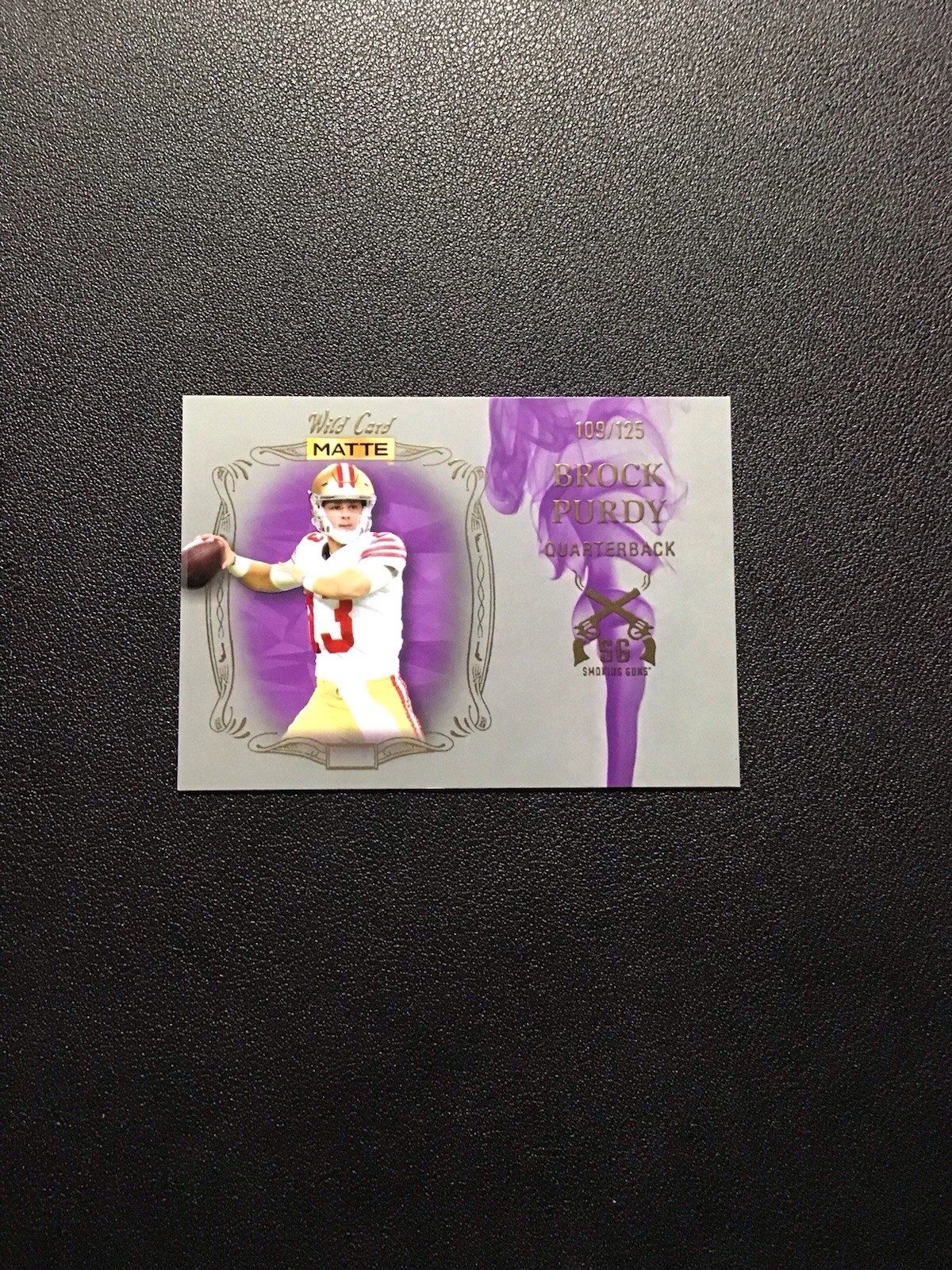 Brock Purdy Wild Card Matte Silver Draft Pick Smoking Guns #SGU11 Purple