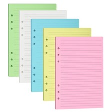 A5 Colorful Lined Filler Paper, 6-Hole Punche...