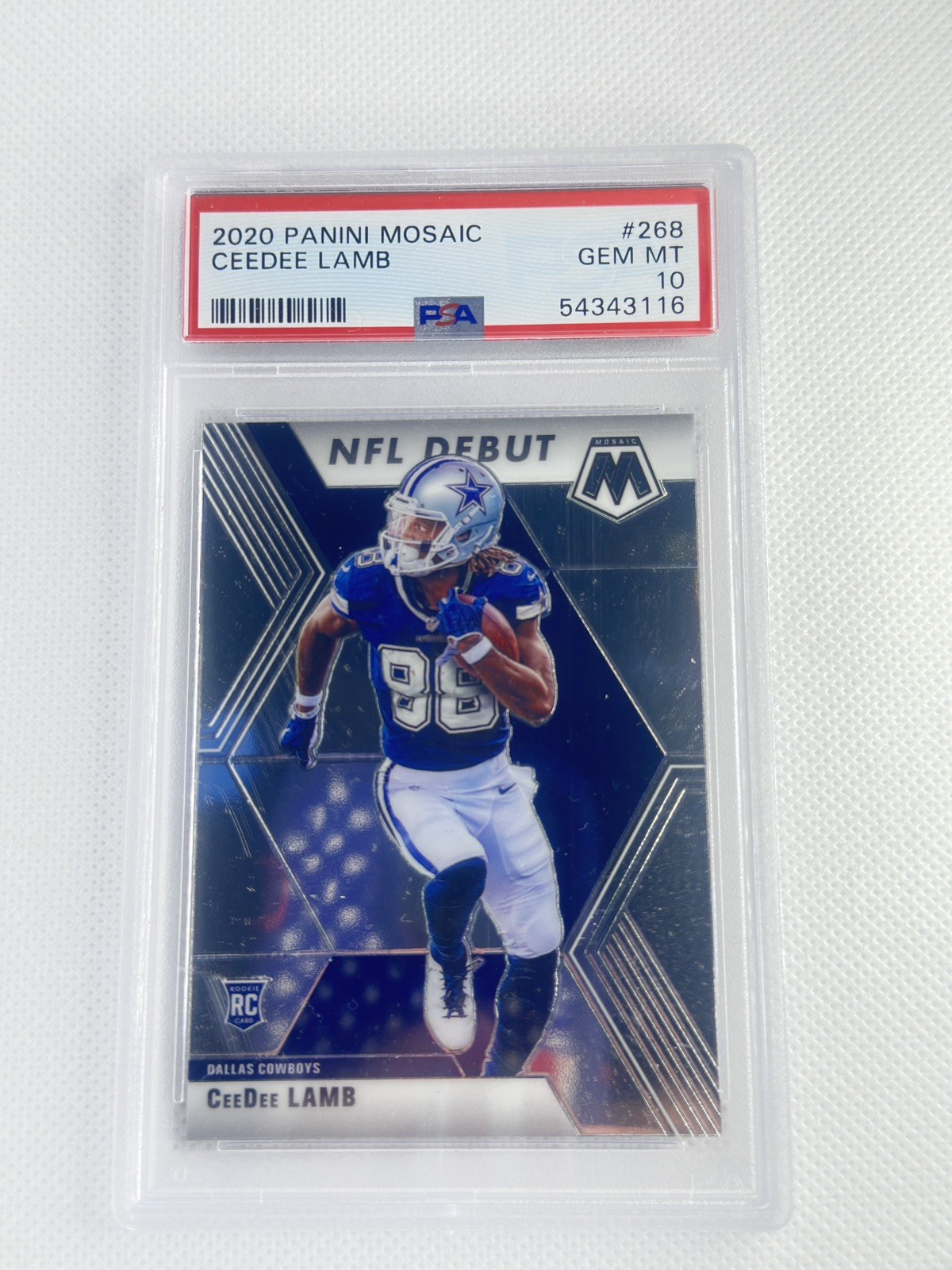 2020 Panini Mosaic #268 Ceedee Lamb Rookie PSA 10 Dallas Cowboys