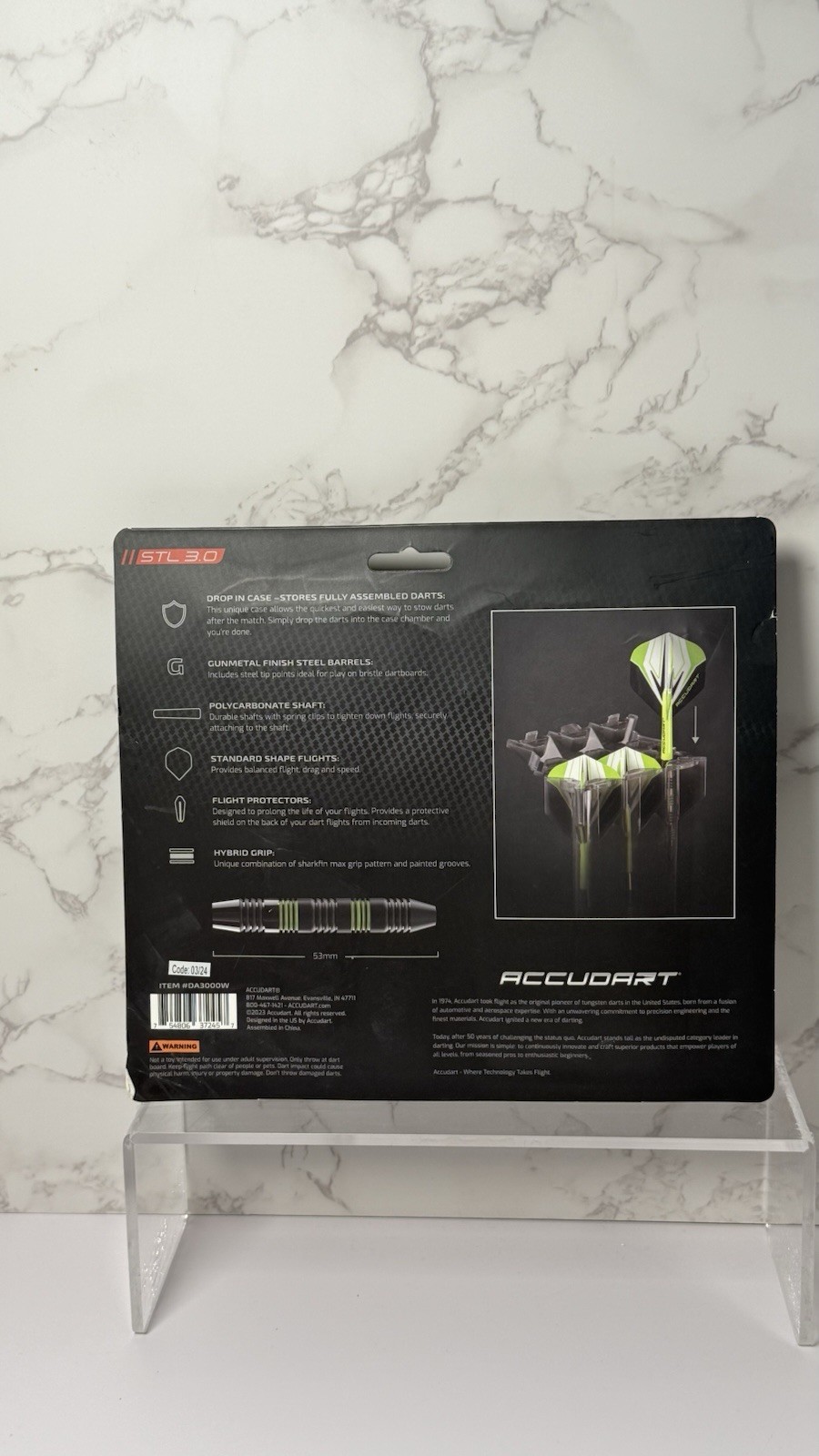 Accudart 17 Piece Steel Tip Standard Dart Set With Tri-Fold Case 17g STL 3.0 NIP