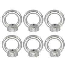 6Pcs Lifting Eye Nut M6, Thread Ring Shoulder Metric Eye Nuts Fastener