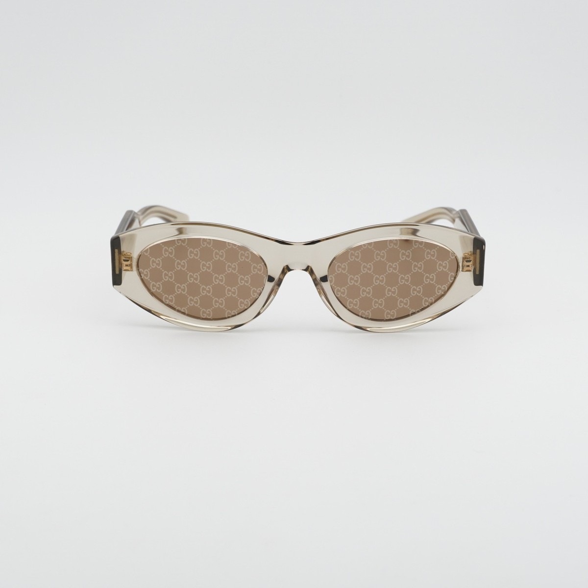 New Gucci GG2065S 003 Transparent Yellow/Brown with Logo Mirror 52