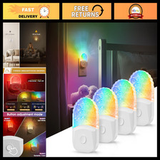 8-Color RGB LED Night Light Plug-In, 4-Pack Color Changing Dusk to Dawn for Kids