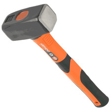 KENDO 2.2lb Heavy Duty Lump Club Hammer,Fibreglass Handle,1kg Sledgehammer,30624