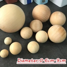 Solid Wooden Balls 0.6cm-9cm Natural Wood Colour Craft Ball Sphere