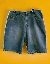Paco Shorts Y2K Jeans Baggy Embroidered Logo Skater Men's Hip Hop Blue 38 22