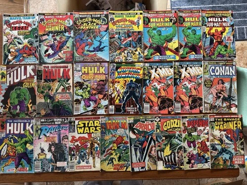 Vintage Lot Mixed 22 Marvel Comics Silver Age Bronze Age Hulk X Men Spider Man